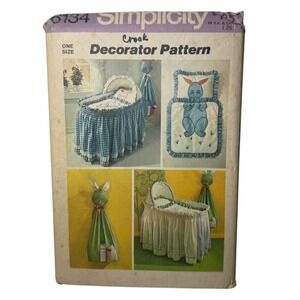 1973 Simplicity 6134‎ Bassinet Skirt -Diaper Stacker & Comforter Sewing Pattern